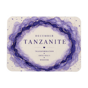 Ímã Flexível Tanzanita Pedra de Nascimento de Deze
