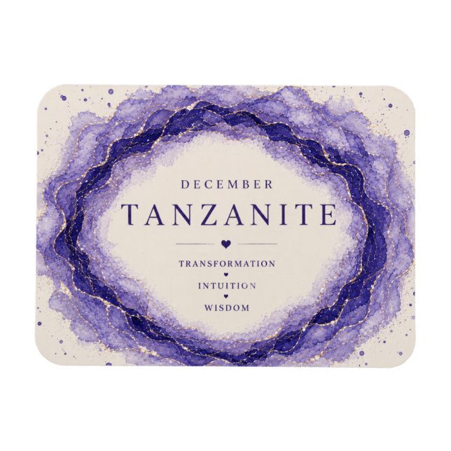 Ímã Flexível Tanzanita Pedra de Nascimento de Deze (Horizontal)