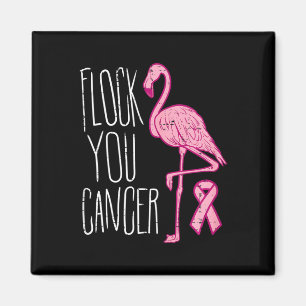 Imã Flock You Break Cancer Flamingo Pink Ribbon Aware