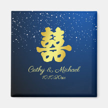 Floco de neve azul de casamento chinês dupla felic