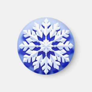 Imã Floco de Neve Azul Detalhado