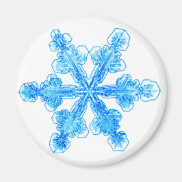 Imã Floco de neve azul-inverno