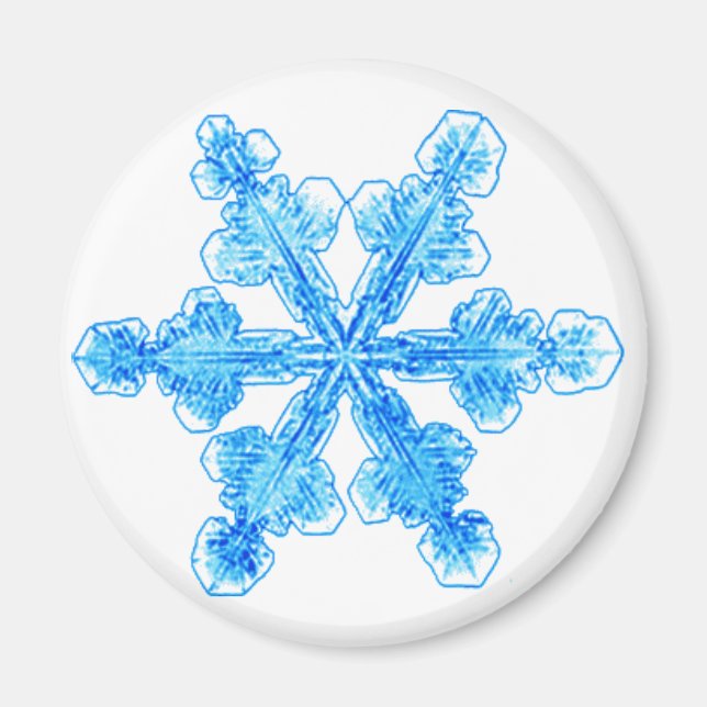 Imã Floco de neve azul-inverno (Frente)