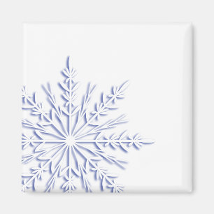 Imã Floco de neve azul no branco