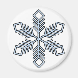 Imã Floco de Neve Brilhante - Galhos Azul Bebê