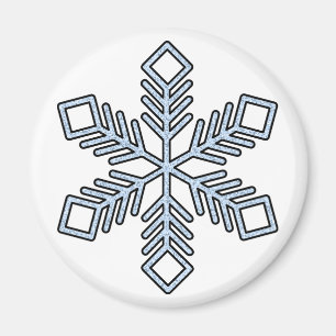 Imã Floco de Neve Brilhante - Galhos Azul Bebê