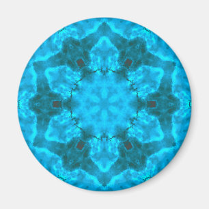 Imã Floco de neve de gelo azul congelado Kaleidoscópi