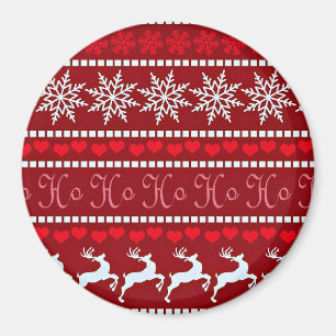 Imã Floco de neve festivo e Design de Reindeer