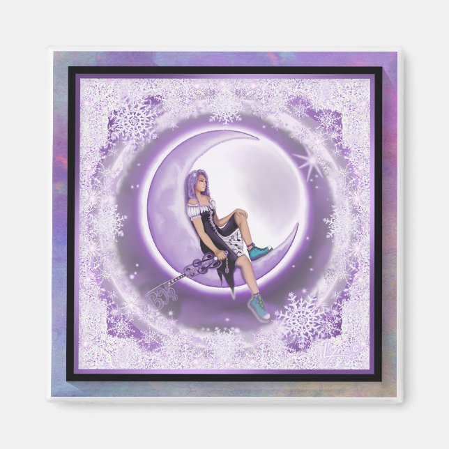 Imã Floco de neve roxo (Frente)