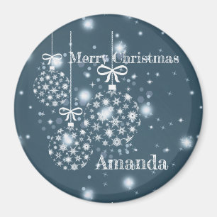 Imã Flocos de neve, azuis e brancos, balões