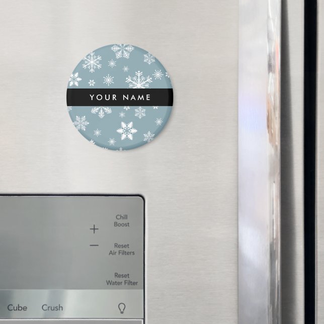 Imã Flocos de neve brancos, Cinzas, seu nome, Personal (In Situ (Fridge))