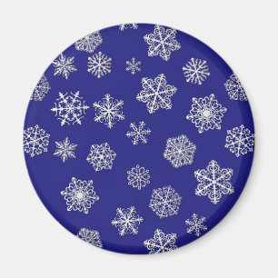 Imã Flocos de neve brancos contra azuis cobaltos