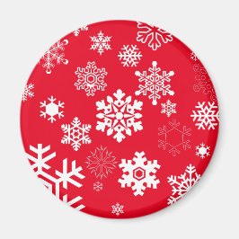 Imã Flocos de neve brancos - Cor de fundo personalizáv
