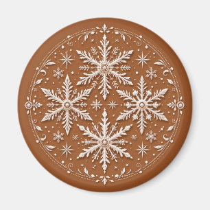 Imã Flocos de Neve Brancos Intrincados e Primorosos