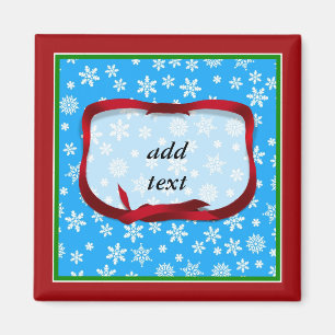 Imã Flocos de neve com fundo azul claro