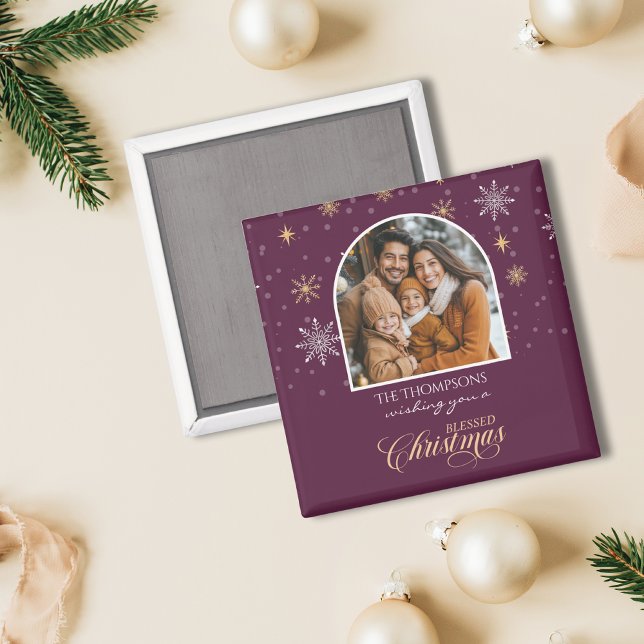 Imã Flocos de neve de inverno modernos Foto de Natal B (Criador carregado)