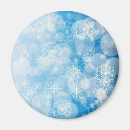 Imã Flocos de neve de Natal sobre fundo azul