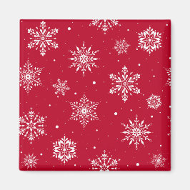 Imã Flocos de neve de Natal vermelhos