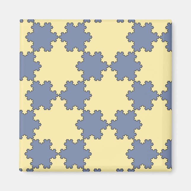 Imã Flocos de neve Koch Tesselados (Padrão Fratural) (Frente)