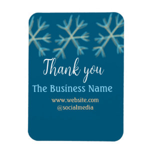 Ímã Flocos de neve laranja azuis adicionam nome comerc