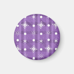 Imã Flocos de Neve Simples Padrão Xadrez Roxo