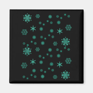 Imã Flocos de Neve Verde Natal Fofo Temporada de Féria