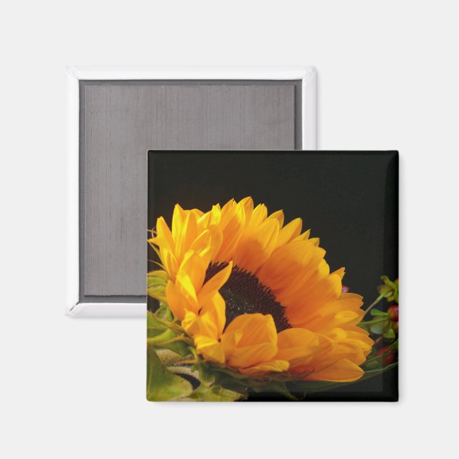 Imã Flor Amarelo de Girassol (Front/Back)