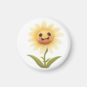 Imã Flor Amarelo Feliz e Bonito