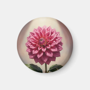 Imã Flor Botânica de Dália Rosa