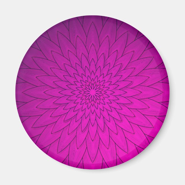 Imã Flor Brilhante Rosa (Frente)