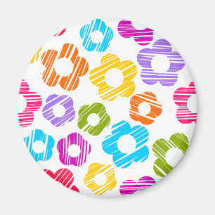 Imã Flor colorido giro e giro fino padrão floral alegr