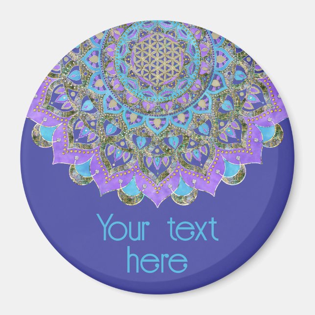 Imã Flor Da Vida - Estilo De Mandala Índia 2 (Frente)