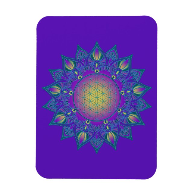 Ímã Flor Da Vida - Índia Mandala 3 (Vertical)
