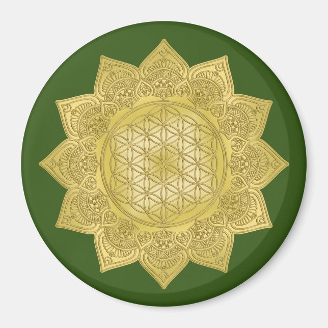 Imã Flor Da Vida - Índia Mandala 4 (Frente)
