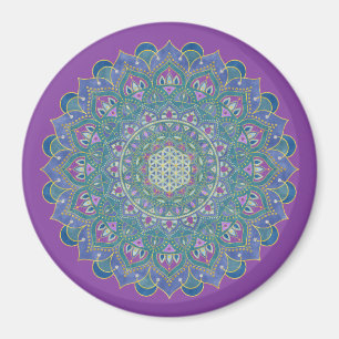 Imã Flor Da Vida - Mandala Estilo Índia 1