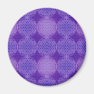 Imã Flor da vida - padrão do selo - roxo