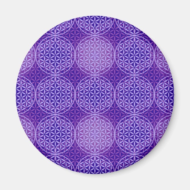 Imã Flor da vida - padrão do selo - roxo (Frente)