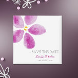 Imã Flor de Água Rosa Salva o Casamento de Data<br><div class="desc">Surpreenda seus futuros convidados de casamento com esta imã salve a data rosa elegante e simples. Esta é uma maneira muito criativa de anunciar o seu noivado. Ilustrada e projetada por Patricia Alvarez.</div>