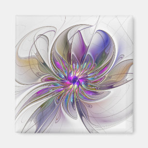 Imã Flor de Arte Abstrato, Enérgica e Colorida