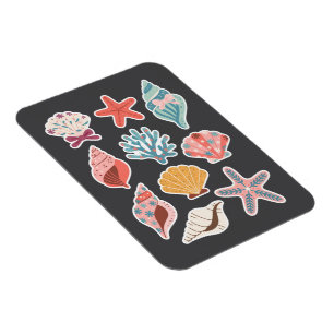 Ímã Flor de Campo Concha de Molusco Vibrações de Verão