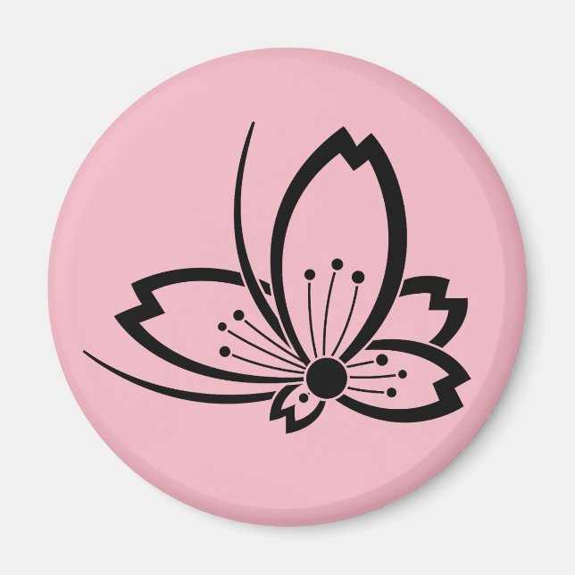 Imã Flor de cereja com forma de borboleta (Frente)