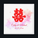 Imã Flor de cereja do casamento chinês vermelho<br><div class="desc">Consiga o seu casamento de sonho com um toque oriental! Você pode personalizar o design, adicionando seus nomes e a data do casamento, etc. Você também é bem-vindo para me alcançar por qualquer design especial que seja exclusivo para você. Símbolo de felicidade dupla e decorações vermelhas são os que devem...</div>