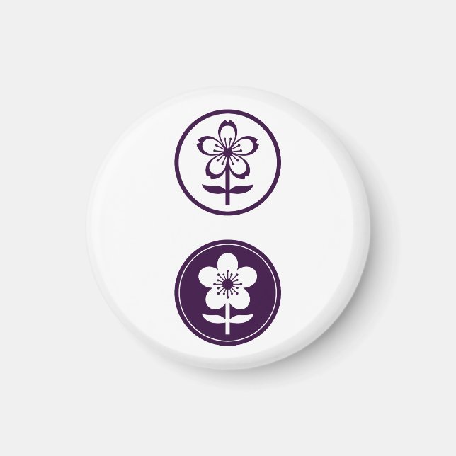 Imã flor de cereja e flor de maçã (Frente)