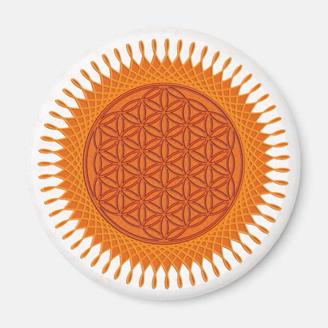 Imã Flor de design vivo/ensolarado (Frente)