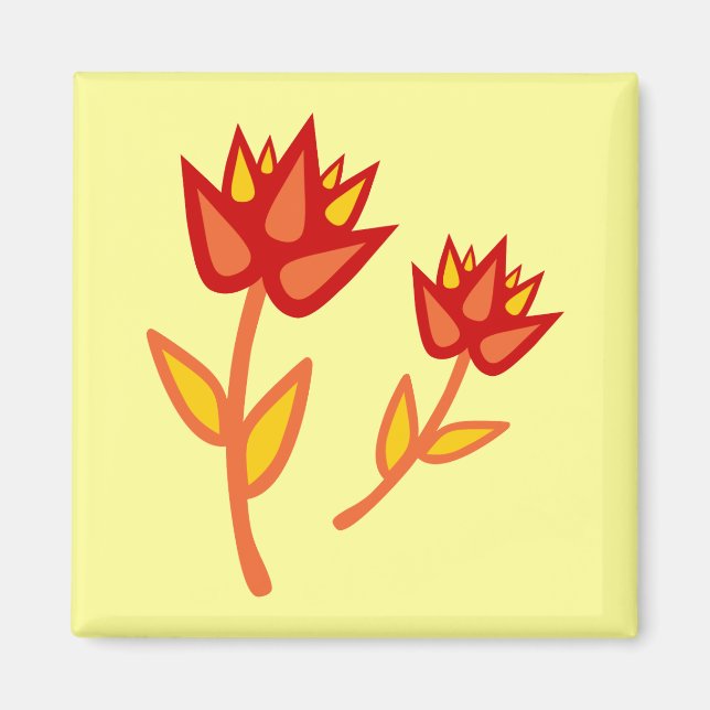 Imã Flor de Fogo Vermelho (Frente)