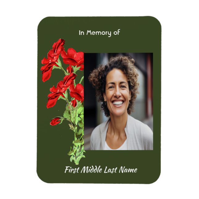 Ímã Flor de Gerânio de Lembrança Cristã (Vertical)