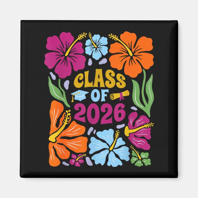 Imã Flor de Hibisco Graduada Senior da Turma de 2026 (Frente)