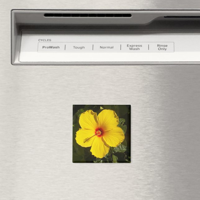 Imã Flor de Hibiscus Amarelo (In Situ (Dishwasher))