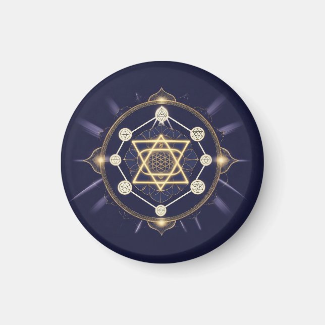Imã Flor de Infinito — Geometria Sagrada Celestial (Frente)