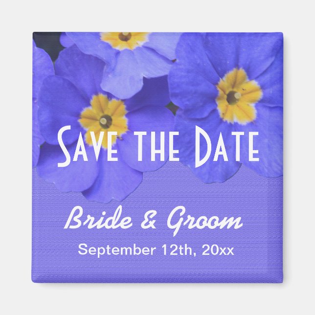 Imã Flor de jardim azul-primavera, bonito, salvar a da (Frente)